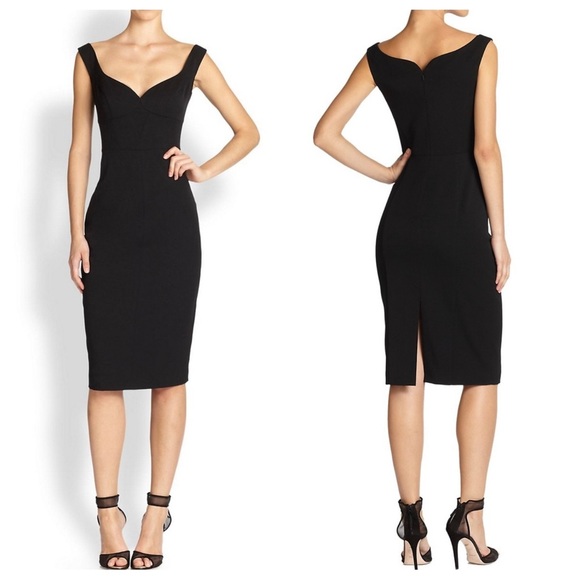 Black Halo Dresses & Skirts - Black Halo Ally Sheath sweetheart neckline black dress LBD 8 cocktail party